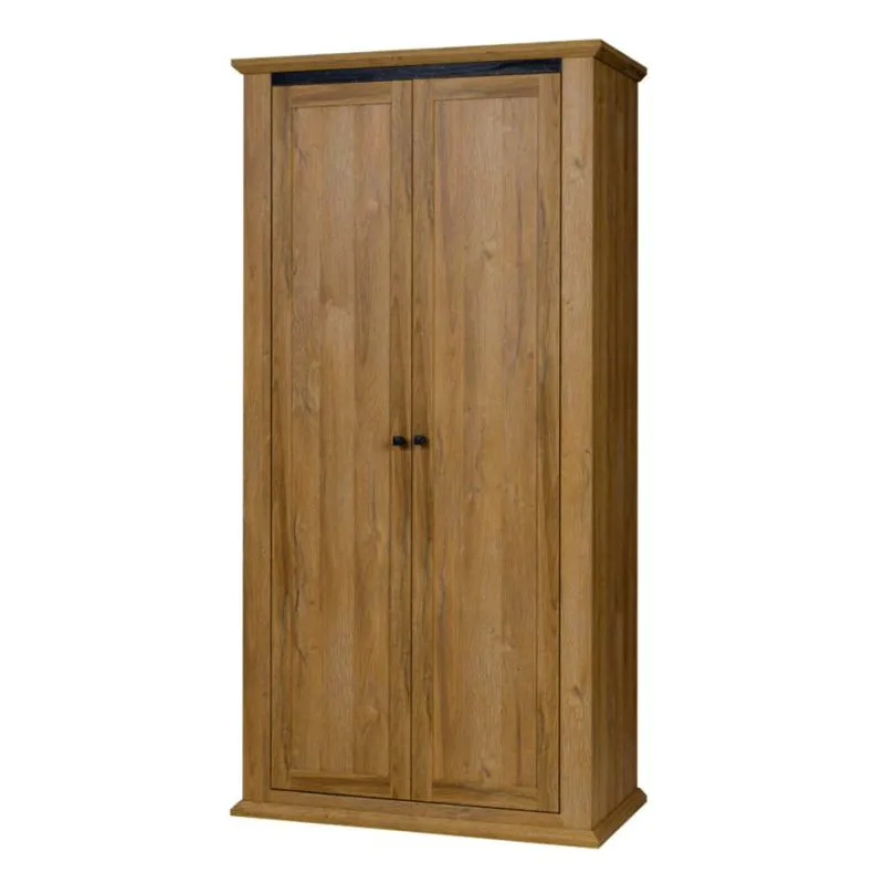 100 cm breiter Kleiderschrank mit 2 Türen | Farbe: Eiche Abbildung