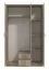 Kleiderschrank / Drehtürenschrank mit einer Spiegeltür Kovin 05, 1,2 Meter breit, Farbe: Eiche Grau, zwei Schubladen, Maße: 205 x 120 x 52 cm, eine Kleiderstange