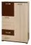 Kommode Cikupa 17, Farbe: Nuss / Ulme - Abmessungen: 130 x 80 x 40 cm (H x B x T)