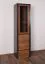 Vitrine Selun 10, Farbe: Eiche Dunkelbraun / Grau - 197 x 50 x 43 cm (H x B x T)