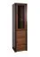 Vitrine Selun 10, Farbe: Eiche Dunkelbraun / Grau - 197 x 50 x 43 cm (H x B x T)