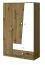 120 cm breiter Kleiderschrank mit 3 Türen, 6 Fächern und 2 Schubladen | Farbe: Eiche | Tiefe: 50 cm Abbildung