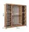 Schiebetürenschrank / Kleiderschrank Jan 05B mit Spiegel, Farbe: Weiß matt / Schwarz - Abmessungen: 200 x 200 x 62 cm ( H x B x T)