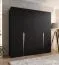 Drehtürenschrank | 4-Türig | Farbe: Schwarz | 2 Fächer | Soft-Close-Funktion | 2 Kleiderstangen | Griffe: Kaschmir | Maße: 200 x 52 x 202 cm | Kleiderschrank | ABS-Kanten