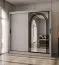 Kleiderschrank | Kaschmir | 10 Fächer | 2 Kleiderstangen | hochwertig Verarbeitet | 200 x 62 x 200 cm | Schiebetürenschrank | dekorative Spiegeltür