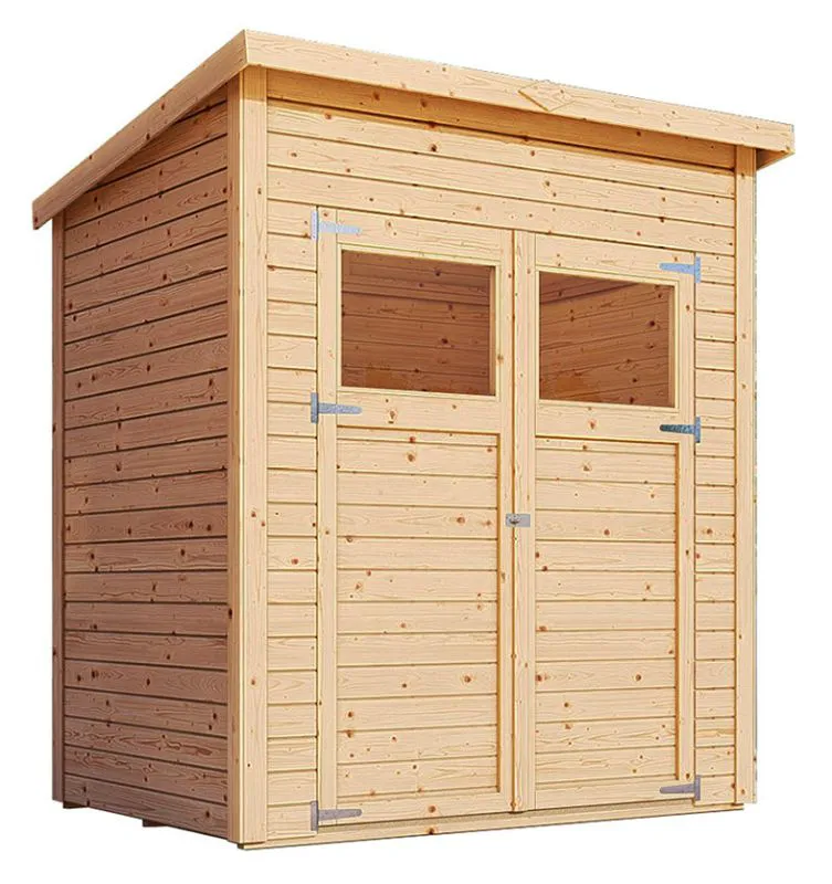 Gartenhaus / Gerätehaus 1,39 x 1,91 Meter (inkl. Dach) | aus Holz | aus vorgefertigten Elementen| unbehandelt | mit Pultdach Abbildung