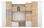 Wohnwand 3,2 Meter breit | Braun / Weiß in Hochglanz | 202 x 320 x 52 cm | 1 Türe | Mehrteilig | viel Stauraum | eckig | Aufbewahrung | Holzoptik