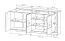 Kommode | Farbe: Eiche Gold Craft / Anthrazit | 2 Glastüren | 1 Holztür | 155 x 44 x 94 cm | 5 Fächer | Sideboard | griffloses System | ABS-Kanten