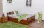 Jugendbett "Easy Premium Line" K4, inkl. 2 Schubladen und 1 Abdeckblende, 140 x 200 cm Buche Vollholz massiv kirschrot lackiert