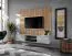 Wohnwand | Farbe: Perla Grau / Eiche Artisan | Push-to-open Funktion | Maße: 160 x 35 x 148 cm | 1 TV-Unterschrank | modernes Design