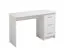 Schreibtisch Powar 02, Farbe: Weiß, drei Schubladen, Griffe: Grau, Maße: 74,5 x 121 x 50 cm, ABS-Kantenschutz, schlichtes Design, für Büro