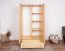 Kleiderschrank Kiefer Vollholz massiv natur Junco 08B - Abmessung 195 x 102 x 59 cm (H x B x T)