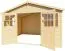 Gartenhaus Freital 01, Naturbelassen, 3,5 x 2,3 Meter, Satteldach, Elementbauweise, Holz-Gerätehaus, einfacher und schneller Aufbau, klassisches Design