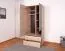 Jugendzimmer - Drehtürenschrank / Kleiderschrank Chiny 03, Farbe: Eiche / Grau - Abmessungen: 190 x 80 x 50 cm (H x B x T)