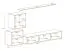 Wohnwand mit Push-to-open Funktion Balestrand 229, Farbe: Weiß / Schwarz - Abmessungen: 150 x 250 x 40 cm (H x B x T), mit sieben Fächern