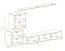 Wohnwand im schlichten Design Balestrand 226, Farbe: Schwarz - Abmessungen: 150 x 250 x 40 cm (H x B x T), mit Push-to-open Funktion