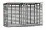 Großer Kaminholzunterstand 07 mit Rückwand, Farbe: Grau - aus Kiefernholz - Abmessungen: 363 x 116 x 212 cm (L x B x H)