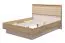 Doppelbett mit gepolsterten Kopfteil Irigo 04, Farbe: Eiche Artisan / Kaschmir, ABS-Kantenschutz, Polsterung: Beige, Liegefläche: 160 x 200 cm