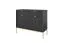 Kommode Worthing 37, Farbe: Schwarz / Gold - Abmessungen: 83 x 104 x 39 cm (H x B x T)