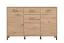 Sideboard / Kommode mit einer Schublade Sabas 01, Farbe: Eiche Artisan, Griffe & Beine: Schwarz, sechs Fächer, Maße: 90 x 138 x 40 cm, ABS-Kanten