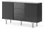 Kommode mit zwei Türen Margate 03, Farbe: Schwarz - Abmessungen: 83 x 144 x 38 cm (H x B x T)