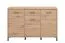 Sideboard / Kommode mit einer Schublade Sabas 01, Farbe: Eiche Artisan, Griffe & Beine: Schwarz, sechs Fächer, Maße: 90 x 138 x 40 cm, ABS-Kanten