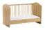 Babyzimmer Gitterbett / Babybett | Farbe: Eiche | Liegefläche: 70 x 140 cm | ABS-Kantenschutz | einfaches Design | Kinderzimmer | inkl. Lattenrost