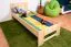 Kinderbett / Jugendbett  Buche massiv Vollholz natur 111, inkl. Lattenrost - 80 x 200 cm (B x L)