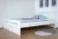 "Easy Premium Line" Doppelbett K8 in Überlänge 160 x 220 cm, Buche Vollholz massiv weiß lackiert, inkl.1 Abdeckblende