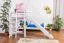Kinderbett Etagenbett Pauli Buche Vollholz massiv weiß lackiert mit Regal und Rutsche inkl. Rollrost - 90 x 200 cm, teilbar