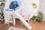 Kinderbett Etagenbett Pauli Buche Vollholz massiv weiß lackiert mit Regal und Rutsche inkl. Rollrost - 90 x 200 cm, teilbar