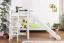 Kinderbett Etagenbett Pauli Buche Vollholz massiv weiß lackiert mit Regal und Rutsche inkl. Rollrost - 90 x 200 cm, teilbar