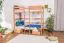 Kinderbett / Etagenbett / Funktionsbett Tim (umbaubar zu einem Tisch mit Bänken oder zu 2 Einzelbetten) Buche massiv natur inkl. Rollrost - 90 x 200 cm