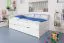 Kinderbett / Jugendbett "Easy Premium Line" K1/2h inkl. 2. Liegeplatz und 2 Abdeckblenden, 90 x 200 cm Buche Vollholz massiv weiß lackiert