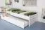 Kinderbett / Jugendbett "Easy Premium Line" K1/2h inkl. 2. Liegeplatz und 2 Abdeckblenden, 90 x 200 cm Buche Vollholz massiv weiß lackiert