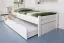 Kinderbett / Jugendbett "Easy Premium Line" K1/2h inkl. 2. Liegeplatz und 2 Abdeckblenden, 90 x 200 cm Buche Vollholz massiv weiß lackiert