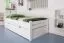 Kinderbett / Jugendbett "Easy Premium Line" K1/2h inkl. 2. Liegeplatz und 2 Abdeckblenden, 90 x 200 cm Buche Vollholz massiv weiß lackiert
