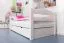 Kinderbett / Jugendbett "Easy Premium Line" K1/n/s inkl 2 Schubladen und 2 Abdeckblenden, 90 x 200 cm Buche Vollholz massiv weiß lackiert