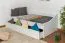 Jugendbett / Funktionsbett Kiefer massiv Vollholz weiß lackiert 93, inkl. Lattenrost - Abmessung 90 x 200 cm