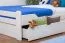 Jugendbett "Easy Premium Line" K4 inkl. 2 Schubladen und 1 Abdeckblende, 120 x 200 cm Buche Vollholz massiv weiß lackiert