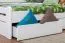 Jugendbett "Easy Premium Line" K4 inkl. 2 Schubladen und 1 Abdeckblende, 120 x 200 cm Buche Vollholz massiv weiß lackiert
