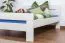 Einzelbett / Gästebett "Easy Premium Line" K6, 140 x 200 cm Buche Vollholz massiv weiß lackiert