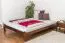 Futonbett / Massivholzbett Kiefer Vollholz massiv Nussfarben A10, inkl. Lattenrost - Abmessung 140 x 200 cm