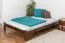 Futonbett / Massivholzbett Kiefer Vollholz massiv Nussfarben A10, inkl. Lattenrost - Abmessung 140 x 200 cm