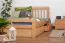 Jugendbett "Easy Premium Line" K8 inkl. 4 Schubladen und 2 Abdeckblenden, 160 x 200 cm Buche Vollholz massiv Natur
