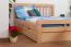Jugendbett "Easy Premium Line" K8 inkl. 4 Schubladen und 2 Abdeckblenden, 160 x 200 cm Buche Vollholz massiv Natur