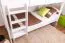 Etagenbett für Erwachsene "Easy Premium Line" K19/n, Kopf- und Fußteil mit Löchern, Buche Vollholz massiv Weiß - 90 x 200 cm (B x L), teilbar