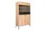 Vitrine Lincolnia 03, Farbe: Eiche / Schwarz - Abmessungen: 160 x 90 x 40 cm (H x B x T), mit 4 Türen und 4 Fächern