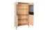 Vitrine Lincolnia 03, Farbe: Eiche / Schwarz - Abmessungen: 160 x 90 x 40 cm (H x B x T), mit 4 Türen und 4 Fächern