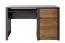 Schreibtisch Selun 11, Farbe: Eiche Dunkelbraun / Grau - 75 x 120 x 53 cm (H x B x T)